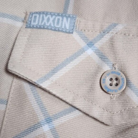 Dixxon Flannel Co Shirt Mens XL Tan Plaid The Canal Long Sleeve Button Front - Picture 3 of 11